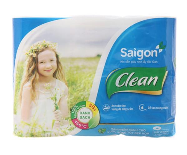 6 cuộn giấy vệ sinh Saigon Clean 2 lớp (10cm x 12cm)