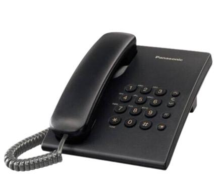 Điện thoại bàn Panasonic KX-TS500MX màu đen, 3 mức điều chỉnh tăng, giảm âm lượng và chuông